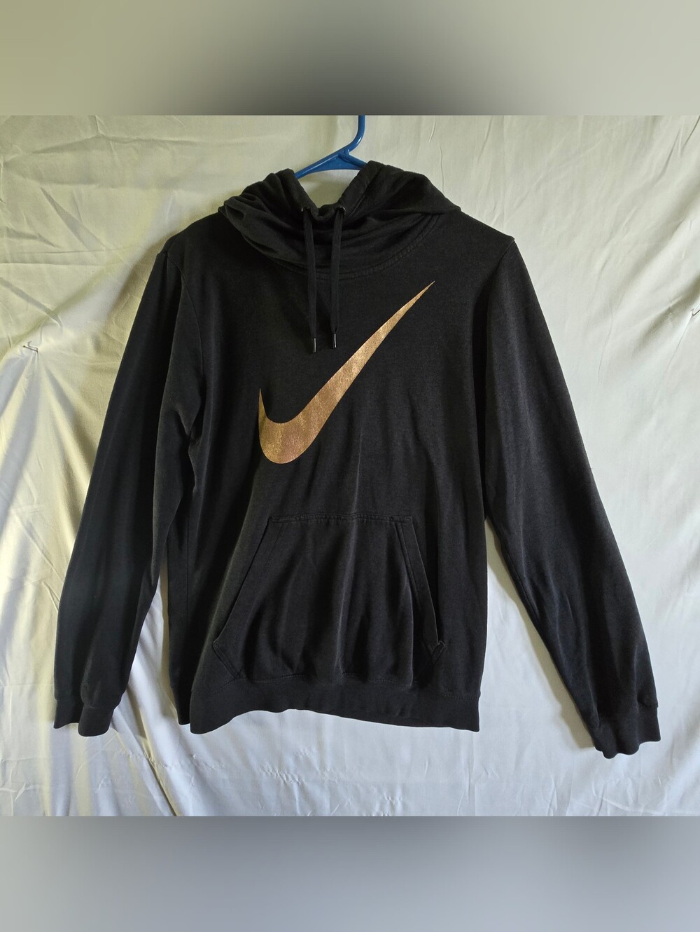 Nike Women's Large Pullover Hoodie Black Tunnel Hoodie Black & Rose Gold Warm